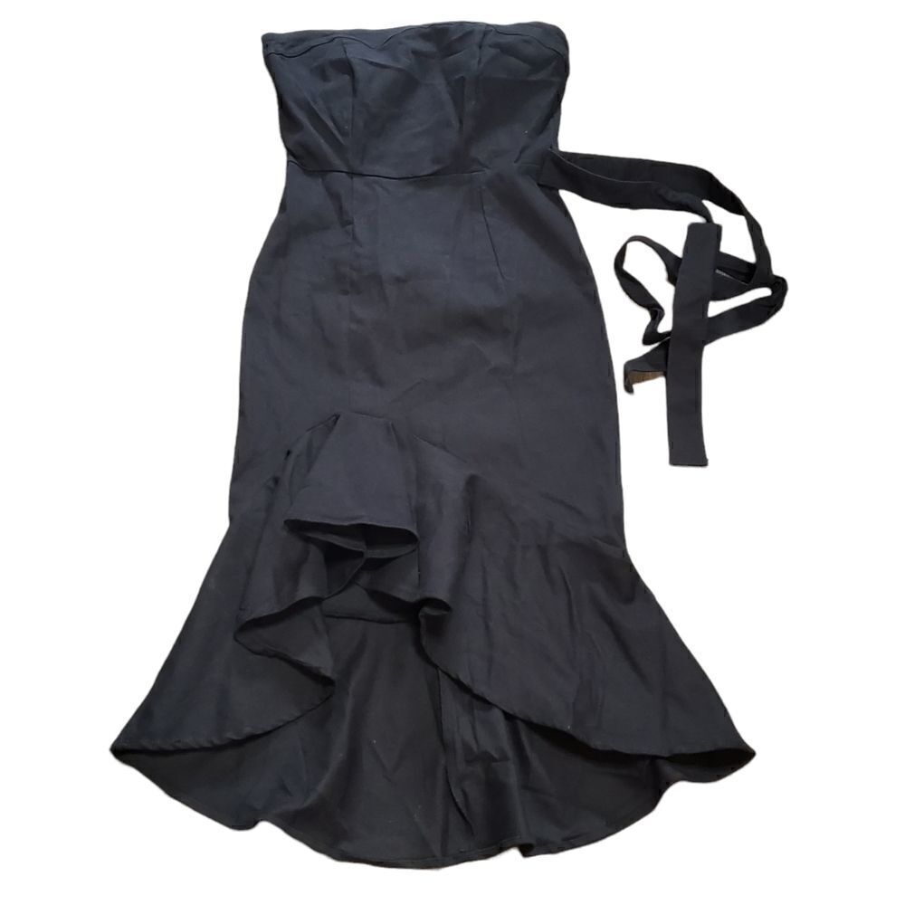 VICI Presentation Cotton Strapless Ruffles Midi Dress MEDIUM - Picture 14 of 16
